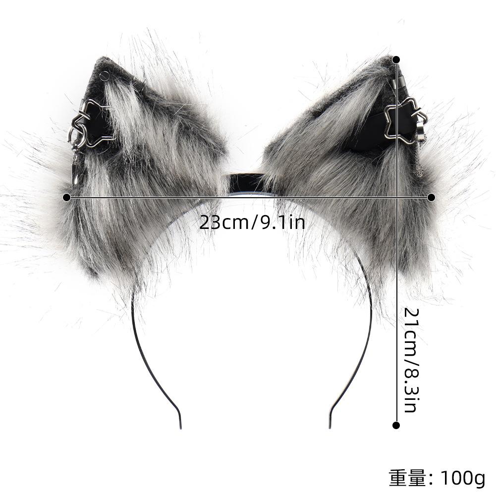 Plush Electric Animal Ear Headband Rechargeable Detachable Fox Ear Lolita Comic Show Prop Cat Ear Cosplay Accessories Halloween