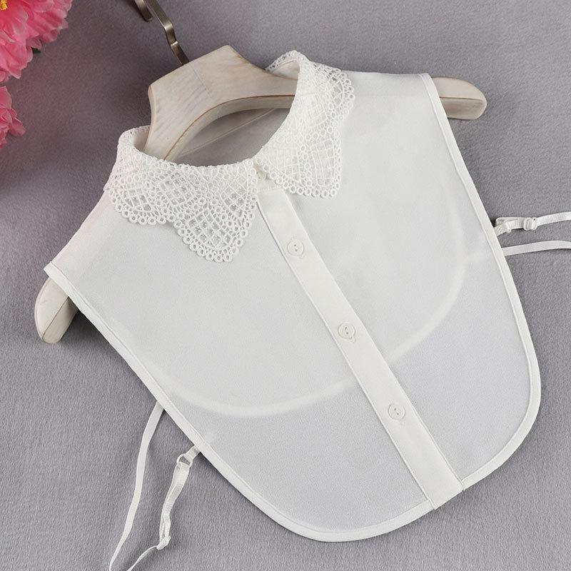 Linbaiway 18 Styles Female Chiffon Fake Collar for Women Blouse Shirt False Collar Ladies Lapel Detachable Collar Female Decor