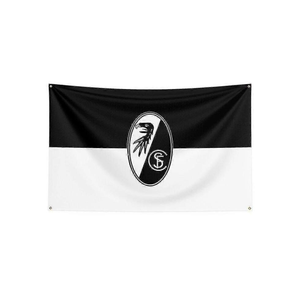 (90 x 150cm,A)Born Pretty 3x5 Sc Freiburg Flag Polyester Printed Racing Sport Banner For Decor