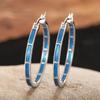 Exaggerated Classic Trendy Accessories For Attending Banquets, European And American Blue Handmade Enamel Earrings