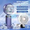 Tragbarer Handheld Mini-Ventilator Faltbare Nacken-Hängeventilatoren 5 Geschwindigkeiten USB Wiederaufladbarer Ventilator mit Handyhalter und Display-Bildschirm 1800mAh