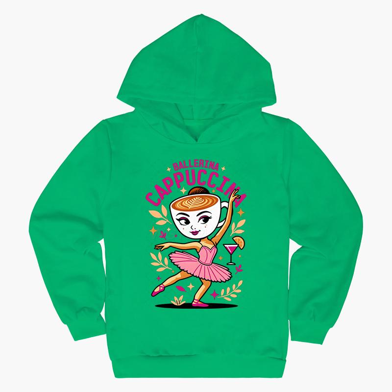 Funnu Mikina s kapucí Oblečení pro holčičky a kluky Potisk Balerína Cappuccina Módní Ležérní Mikiny Svršky