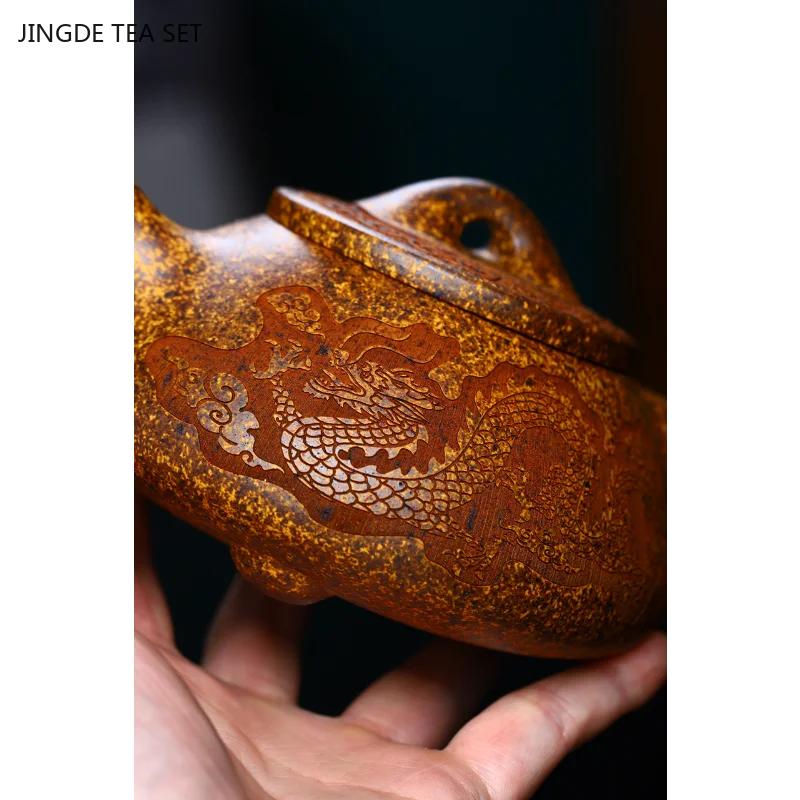 1 st 360 ml Yixing lila lera stenhäll tekanna rå malm högtemperatur sektionslera vedeldad tekanna Kung Fu teset