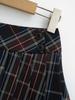 Women's Slim-Fit Low-Waist Pleated Plaid Mini Skirt with Button-Up Slit - Autumn Anti-Exposure Design
