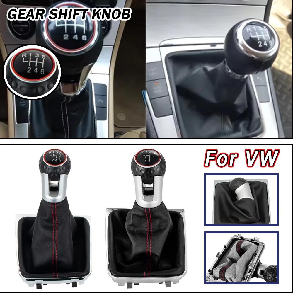 5 6 Speed PU Leather Gear Shift Knob For VW Golf 7 A7 MK7 GTI GTD Level Shift Car 2013-2018