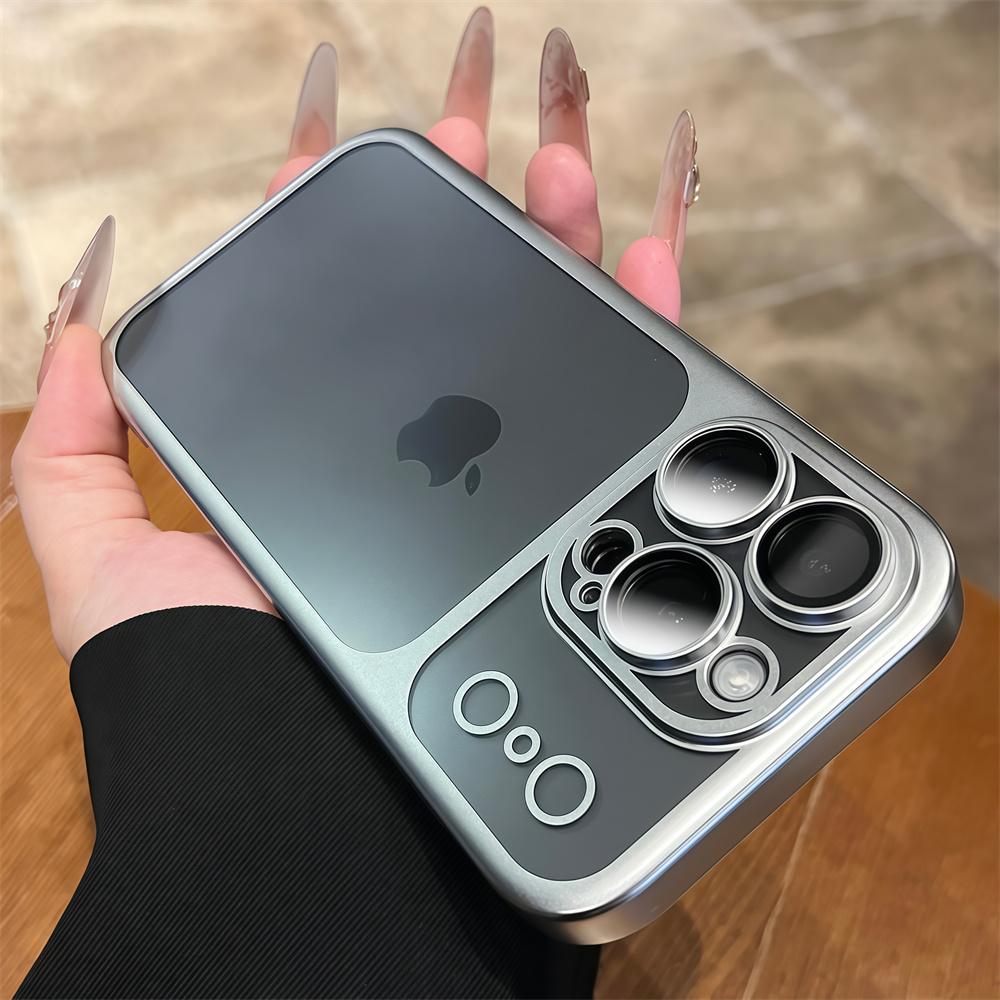 

Роскошный Металлический Цветной Матовый Прозрачный Чехол Для Телефона С Покрытием Для iPhone 17 16 15 14 13 12 11 17Pro Max Чехол С Защитой Всего Объектива iPhone17Air