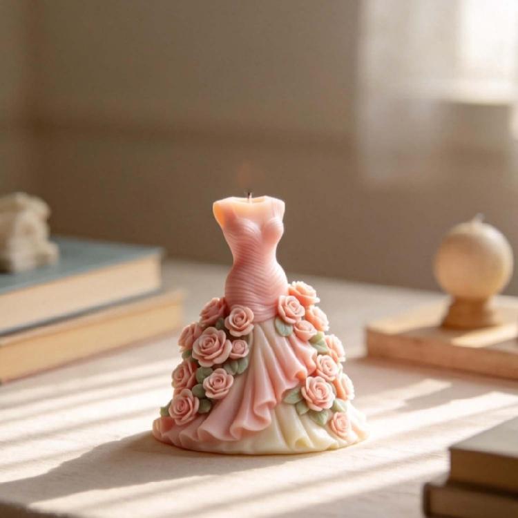 Easy To Clean Silicone Candle Mould With 3D Floral Detail Suitable For Various Candle Types