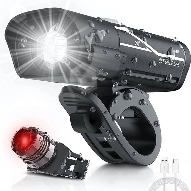 Přední světlo na kolo USB dobíjecí hliníková slitina Cyklistická lampa s úrovněmi jasu pro noční jízdu
