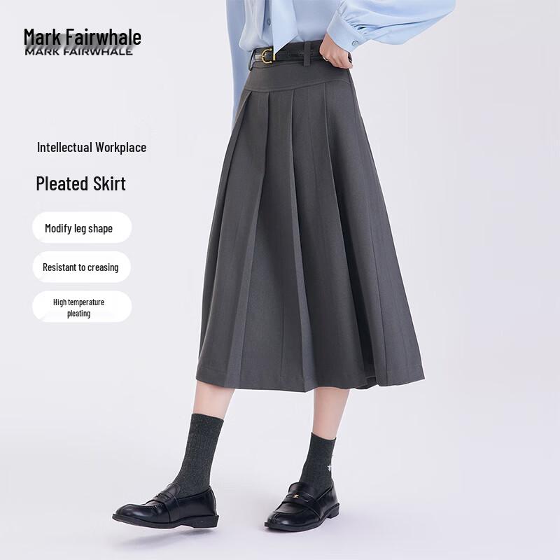 MARK FAIRWHALE Women s Black Pleated High-Waist Midi Skirt XS