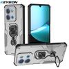 KEYSION Shockproof Armor Case for Redmi 15C 171mm 173mm Silicone+PC Upright Metal Live Ring Stand Phone Cover for Xiaomi POCO C85
