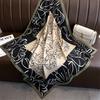 Fashion printed silk scarf twill silk high quality square scarf women's headscarf 91x91cm travel shawl autumn and winter scarf