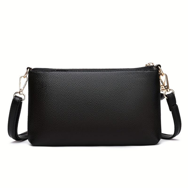 Flower Printed Crossbody Bag, Women's Multi Zipper Clutch Wallet, Fashion Shoulder Purses For Daily Use