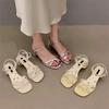 French retro Roman open-toe with sandals women's 2025 summer new fashion beautiful outer high heels new