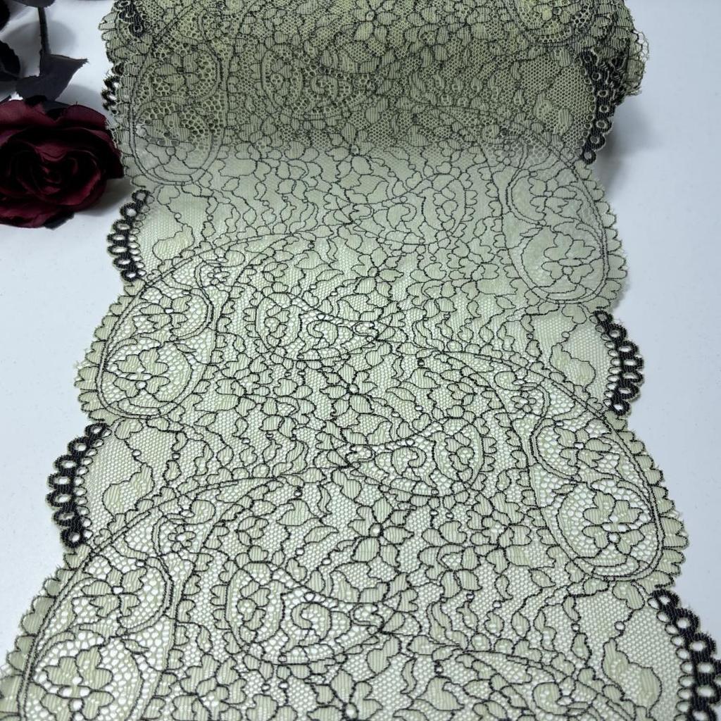 Spandex Fabric Lace, Two Tones DIY Sewing Elastic Lace for Lingerie, Bra, Underwear, Dress, Garment, Home Decor, Crafting