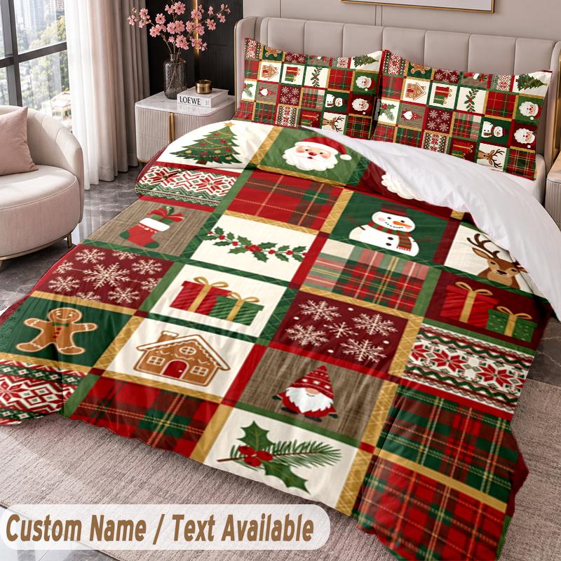 Christmas Theme 3PCS Bedding Set, Soft Home Textile, Holiday Bedroom Decor Gift