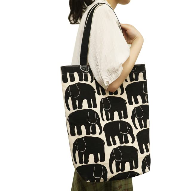 Marushin Finlayson Elephant Tote H40 x W35 x Made of Elephant Canvas Perfect for or as a Gift Bag, D11.5cm, Fabric, Mother's Day, Birthdays, (Product