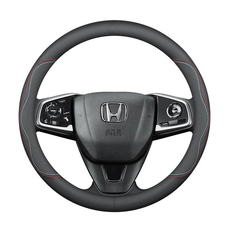 Leather Car Steering Wheel Cover for Honda CRV Ridgeline HRV Prologue URV Accord ZRV Odyssey WRV BRV Accord Pilot Fit Passport