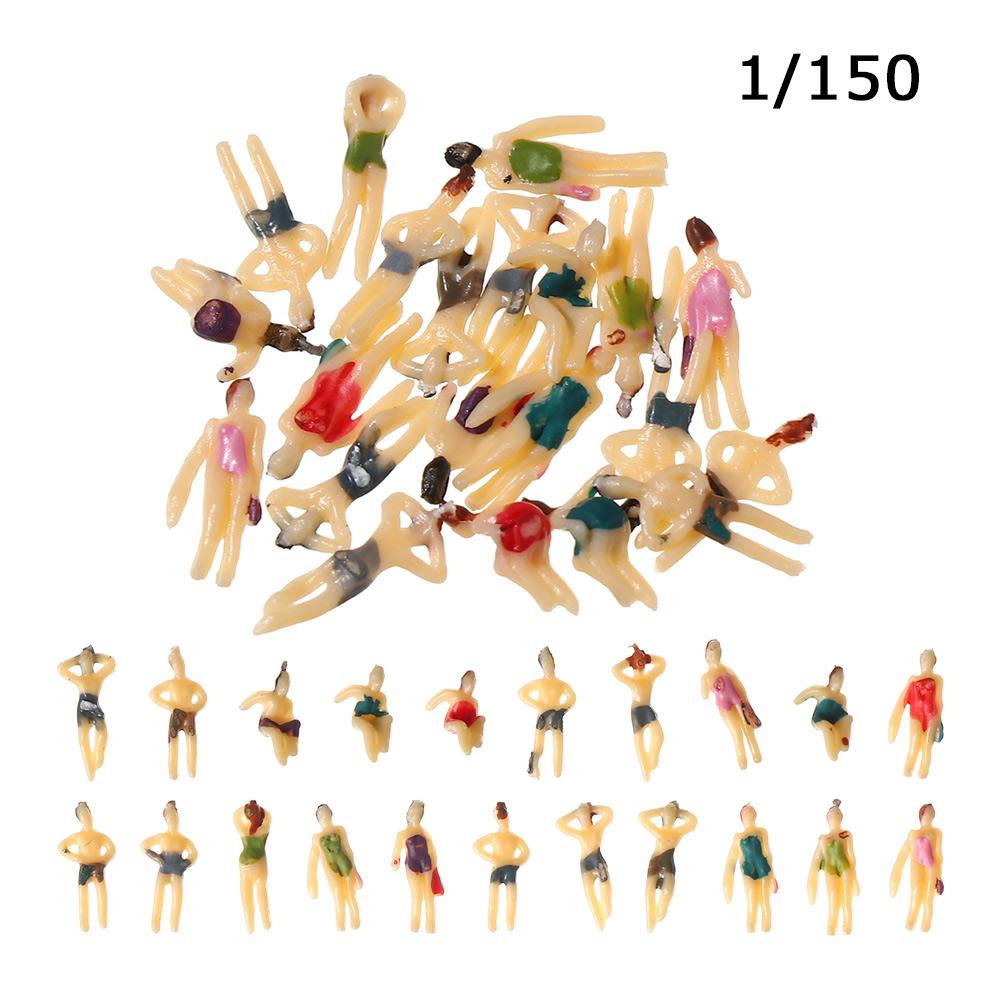 10Pcs 1:100/1:150/1:75/1:50 Scale Plastic People Figures Miniature Swimming People Model DIY Character Assorted Poses Kids Toys