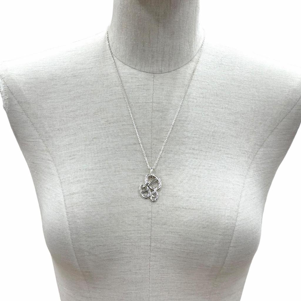 Great HERMES Necklace Chene Dunkle Anchene PM Silver 925 Women Used