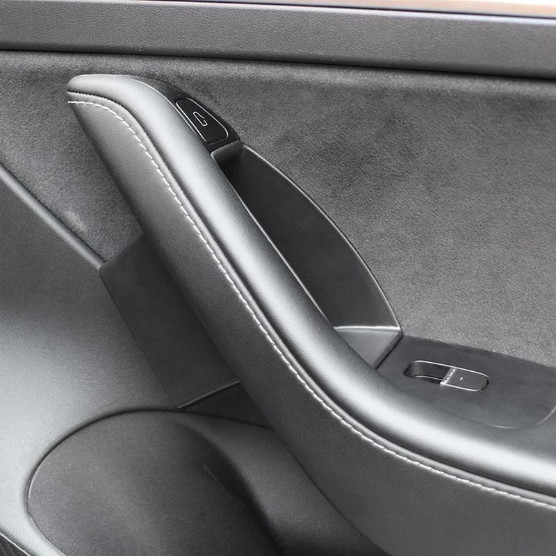 For Tesla Model 3 2017-2024 for Tesla Model Y 2020-2024 ABS Door Handle Storage Box Car Handle Stowing Tray Organize Accessories