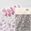 1 pc5D ancient ink painting mountain nail sticker black Chinese calligraphy poem crane self-adhesive nail art decorative sticker