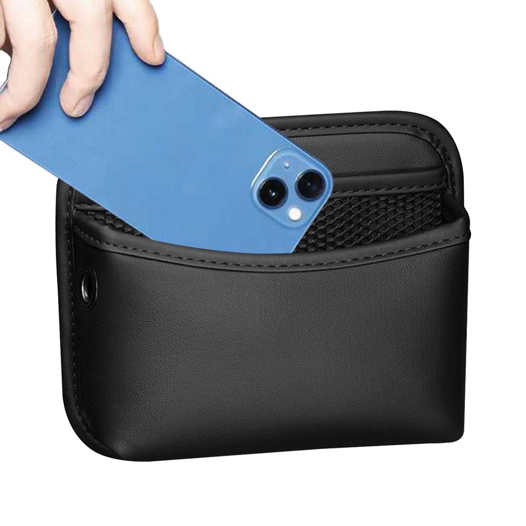 Automotive Consoles Organizers Small PU Leather Auto Organization Car Bag Organizer for Road Trip Travel Camping Long Drive