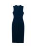 Women's European and American Style Sleeveless Midi Dress with Belt - Sexy Crew Neck for Spring