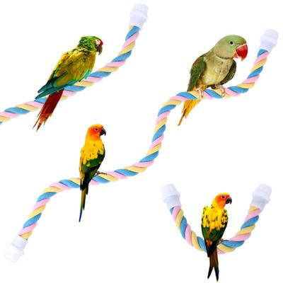 Parrot Swing Toy Multi-color Climbing Toys U-shaped Cotton Rope Bird Training Stand Cage Accessories