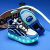 Dětské dvoukolečkové otočné tlačítko LED dobíjecí svítící kolečkové brusle dvouřadé boty Heelys kolečkové brusle boty