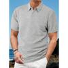 Sommer Dünn Atmungsaktiv Schweißableitend Kurzärmelig Locker Lässig Einfarbig Jacquard Herren Poloshirts