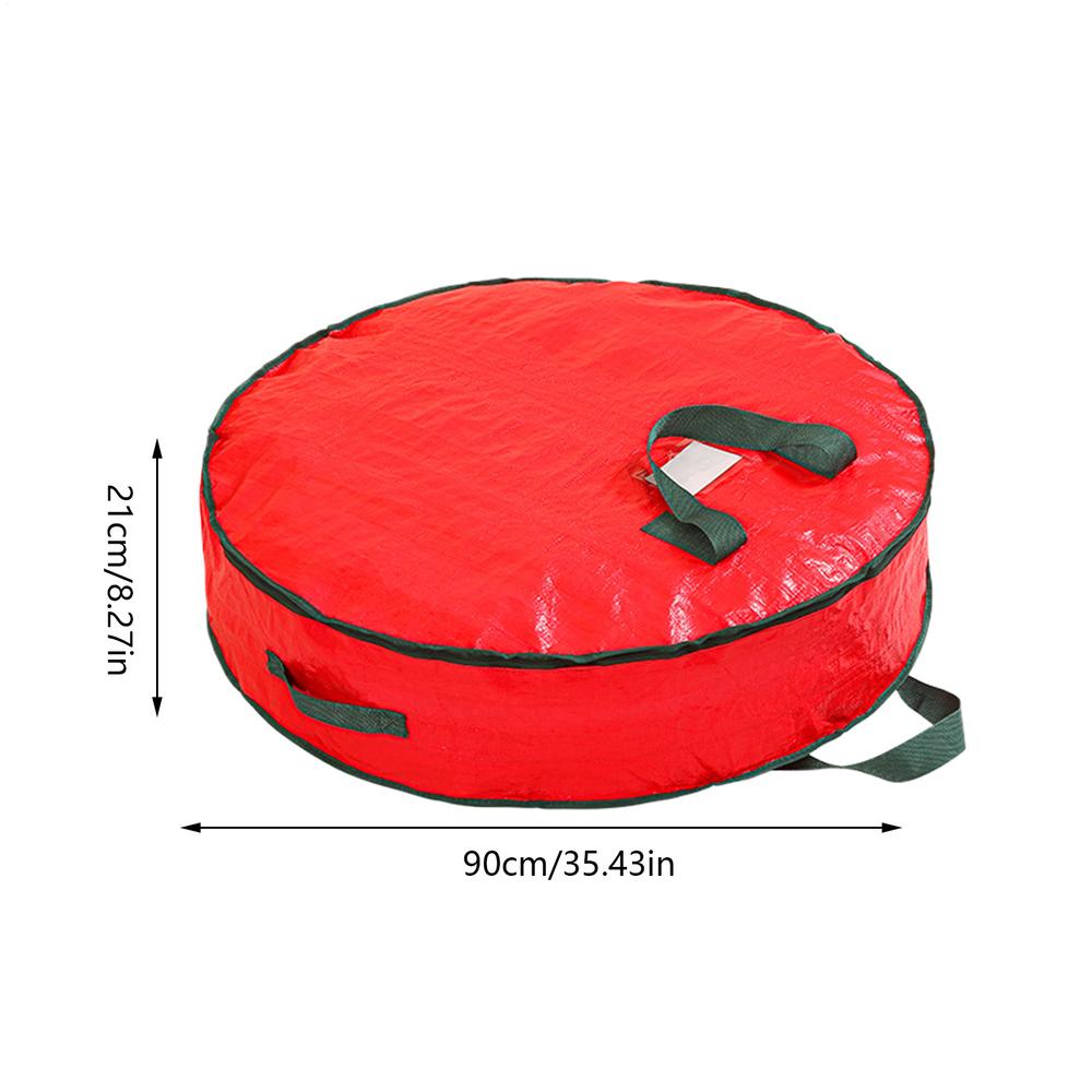 Christmas Wreath Storage Bag Dust Protection Waterproof Containers With Carry Handle Zippered Garland Storage Organizers