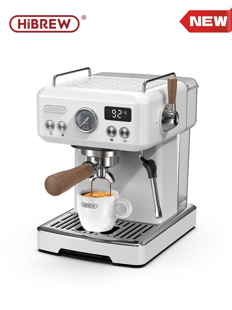 HiBREW H10 Plus Espressokaffeemaschine, 20 Bar Halbautomatische Kaffeemaschine, Schnelles Aufheizen, Temperaturregelung, Dampfdüse für Cappuccino Latte
