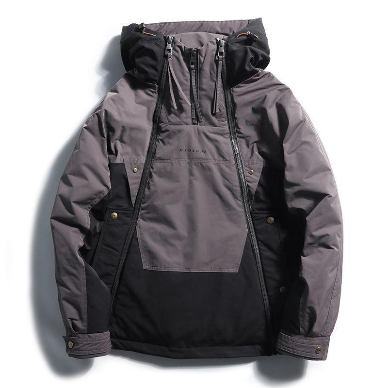 Men's Trendy Functional Double Zipper Casual Down Jacket