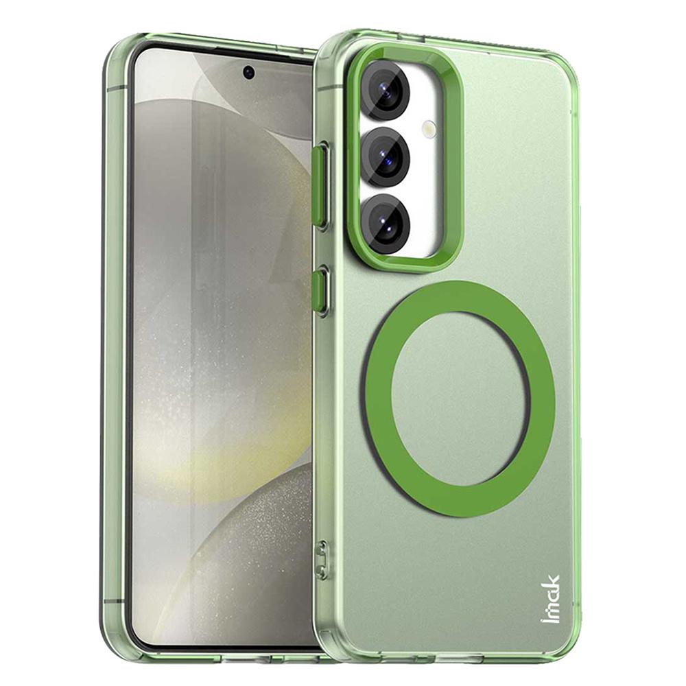 

IMAK For Samsung Galaxy S25 Case Compatible with MagSafe Candy Color Anti Drop TPU+PET Back Cover Green