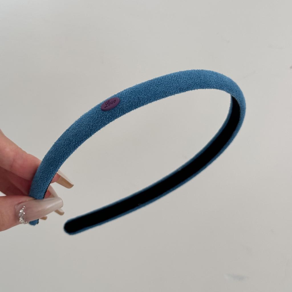 Schmales Wildleder-Stirnband für Herbst und Winter, Einfaches einfarbiges feines Stirnband zum Zurückstecken der Haare