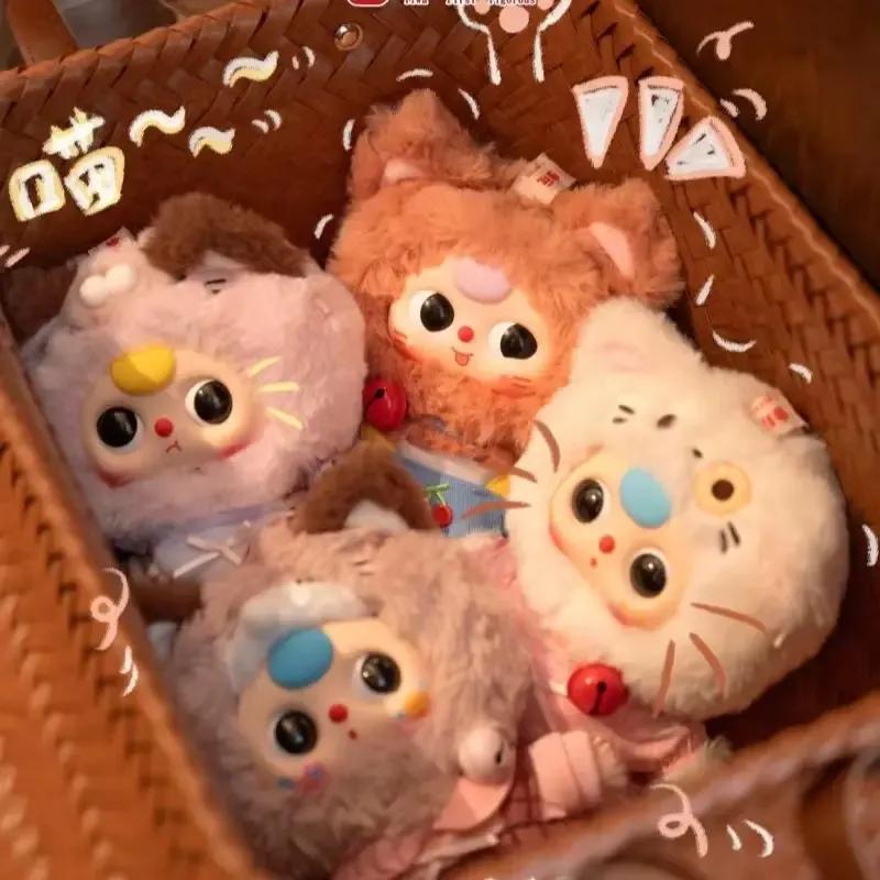 Echtes Baby Drei Kätzchen Kleiderschrank Serie Plüsch Blind Box Niedlicher Puppenanhänger Mystery Box Trendige Spielpuppe Mädchen Geburtstagsgeschenke