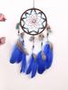 Creative Blue Feather Dream Catcher Wind Chime Hand-woven Car Pendant Holiday Birthday Gift Garden Bedroom Home Hanging Ornament