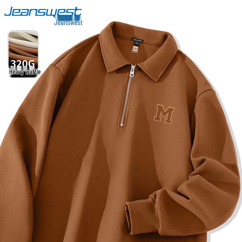 Jeanswest Men's Waffle Knit Pullover Sweatshirt