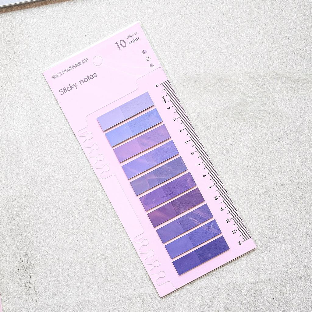 200 listů/sada INS Jednoduchost Přechodová barva Samolepicí poznámkový blok Průhledná záložka Záložka Index Samolepicí poznámkový blok Mini poznámkový blok Studentské potřeby