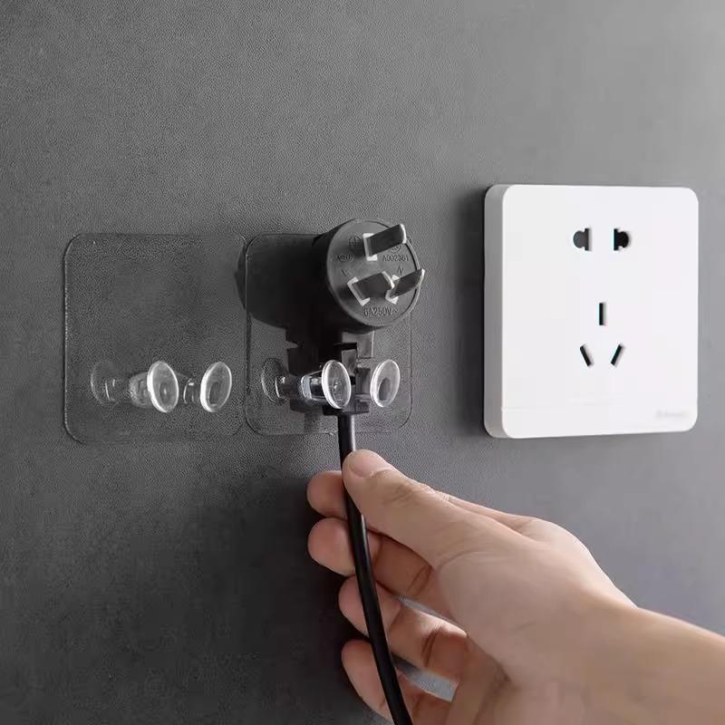 No-Drill Adhesive Hook for Cables and Plugs - Strong and Secure Storage Solution