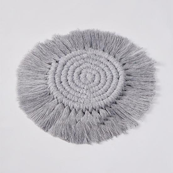 Cup Mat Highly Absorbent Braided Drink Coaster Solid Color Heat-Resistant Reusable Woven Coaster Cup Pad