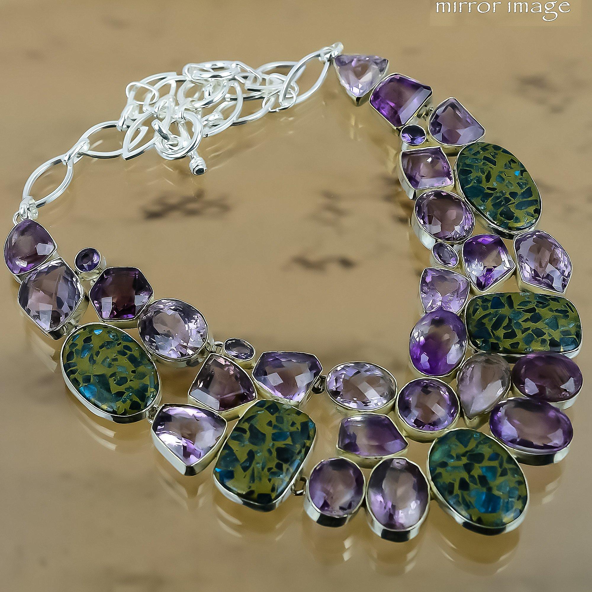

Natural Copper Watermelon Tourmaline 925 Silver Adjustable Necklace For Women Adjustable