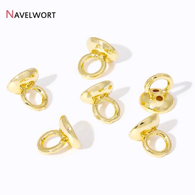 10/20Pcs Gold Plated Brass Crimp Beads,End Caps For Jewelry Making,Caps For Bracelet,Supplies For Jewelry,DIY Accessories