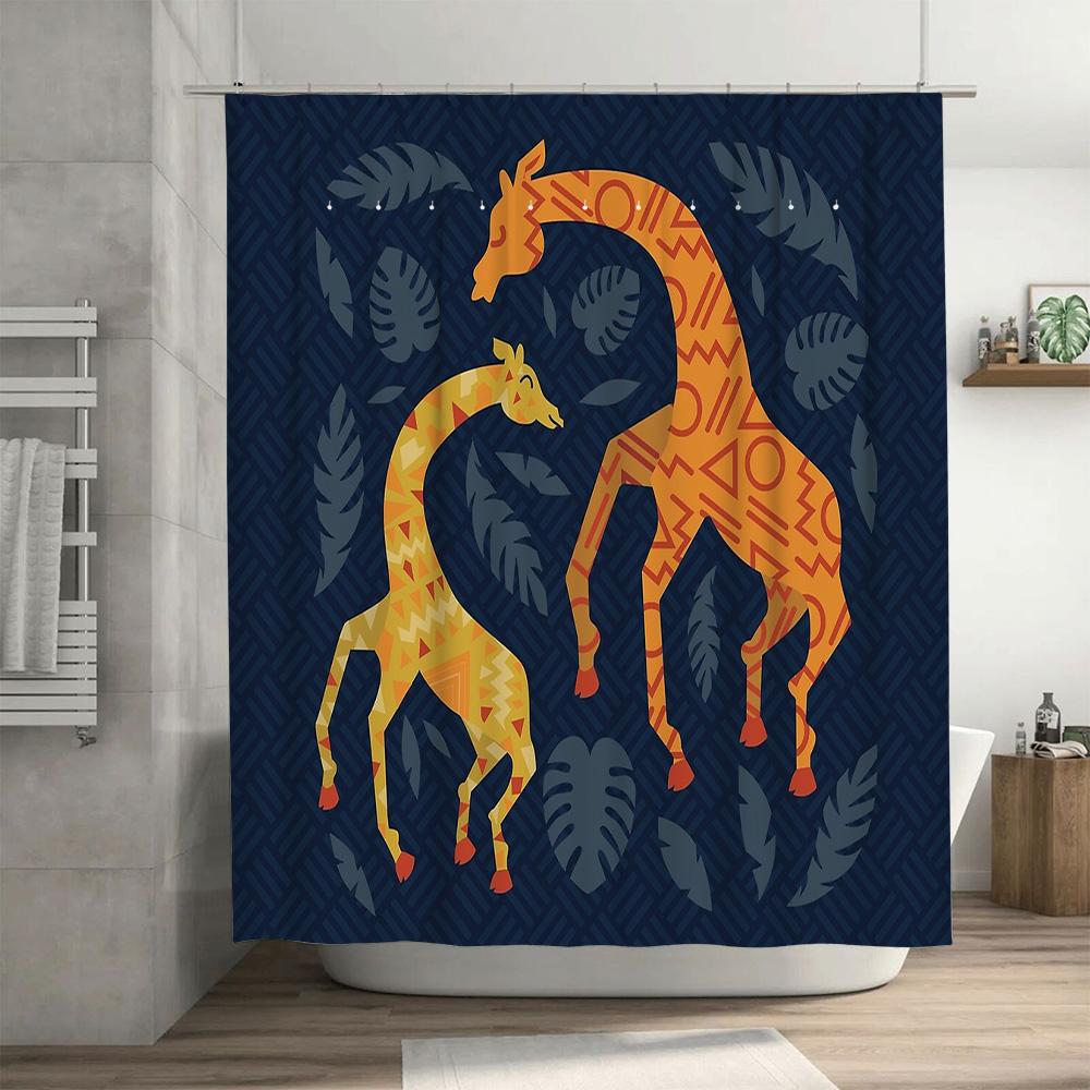 Animal Zebra Pattern Shower Curtain African Wildlife Decor Bathroom Fabric Backdrop