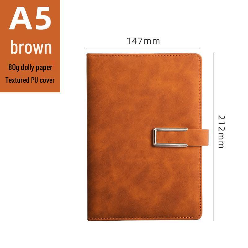 A5 Custom Logo Business Notebook | Soft Leather, Thickened, Buckle Diary with Gift Box