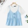 ZANZEA Women Summer Round Neck Patchwork Casual Short Sleeve T-Shirts