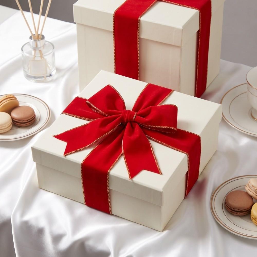 6cm Breites Weihnachtsbaumband Rotes Beflocktes Geschenkband Beflocktes Band Feiertagsdekorationen