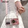 Crossbody Lanyard Shockproof Glitter Plating mirror Magsafe Holder Case For Huawei Honor 300 200 100 90 Lite 80 70 60 Pro Cover