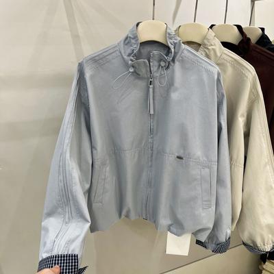 Damen Frühling/Herbst Lässige Kurze Amerikanische Vintage Stehkragen Jacke, Leichte Baseballjacke, Damen Oberbekleidung