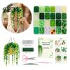 Handmade Gift Idea Beaded Plant DIY Kit, Green Bead Craft Art Hanging And for Adults Crafting Kit Adults, Gift, Home Desktop Decor Artificial Project